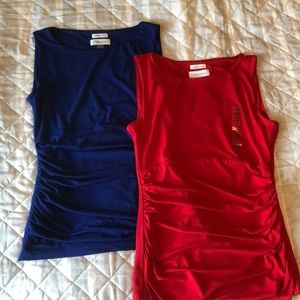 Blue and red business casual shirts